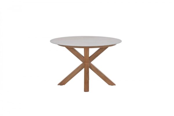 Lowland Tisch Ø 120 x H75.5 cm light teak look / Centostone Napoli sand