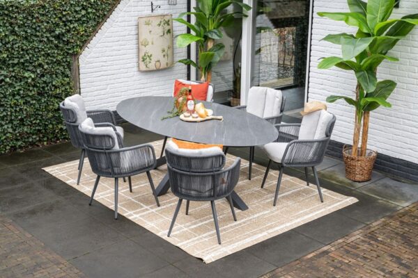 Scotland Tisch 230 x 115 x H76 cm carbon black / Centostone Napoli grey – Bild 7