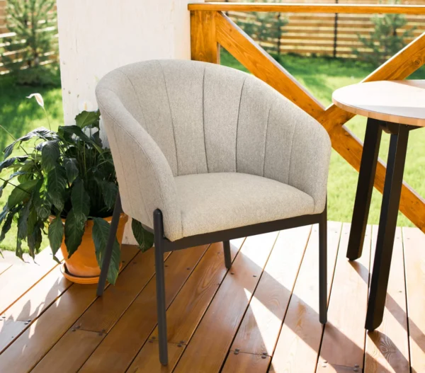 Biscayne Armstuhl anthrazit / creme – Bild 3