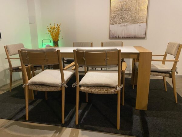 Austin Richmond Tischgruppe light teak look / sand – Bild 5