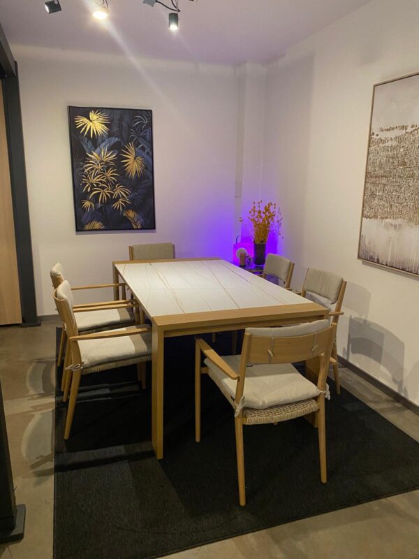 Austin Richmond Tischgruppe light teak look / sand – Bild 7