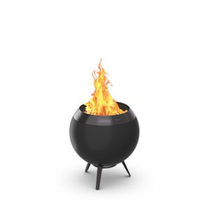MOON 45 all black Feuerkorb mit niedrigem Fuß