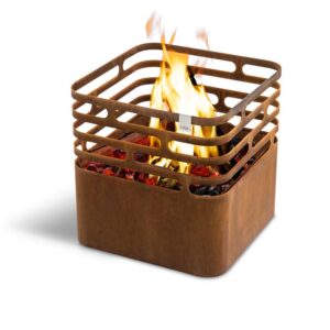 CUBE Feuerkorb Cortenstahl