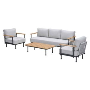 Ripalta Lounge carbon black / grau / valley sand / Vironwood teak look