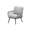 Allasio Lounge Sessel carbon black / rope natural / desert sand