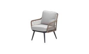 Allasio Lounge Sessel carbon black / rope natural / desert sand