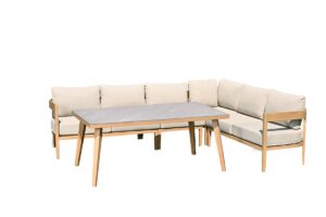 Carrara Lounge light teak look / gobi sand