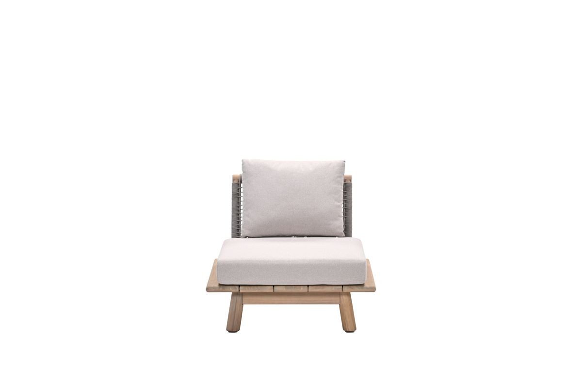Lunar Lounge Stuhl Akazie white wash / rope grey / grey sand – Bild 3