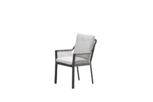 Raxa Dining Stuhl carbon black / rope taupe / valley sand
