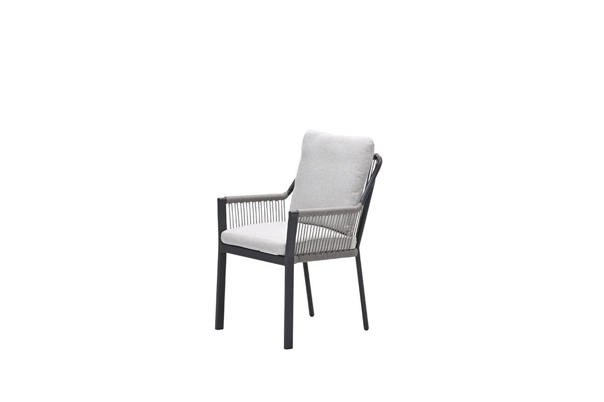 Raxa Dining Stuhl carbon black / rope taupe / valley sand