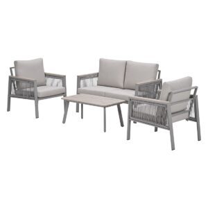 Preci Lounge taupe / rope sand / desert sand / light teak Vironwood