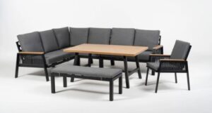 Fiore Eckbankgruppe schwarz / grau