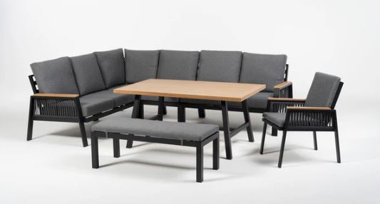 Fiore Eckbankgruppe schwarz / grau