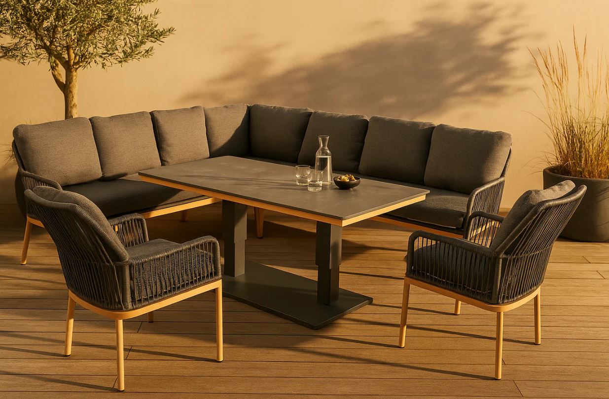 Peru Eckbankgruppe teak look / anthrazit – Bild 5