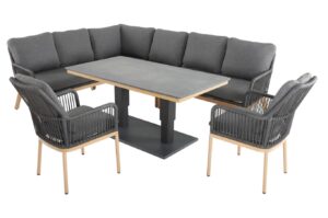Peru Eckbankgruppe teak look / anthrazit