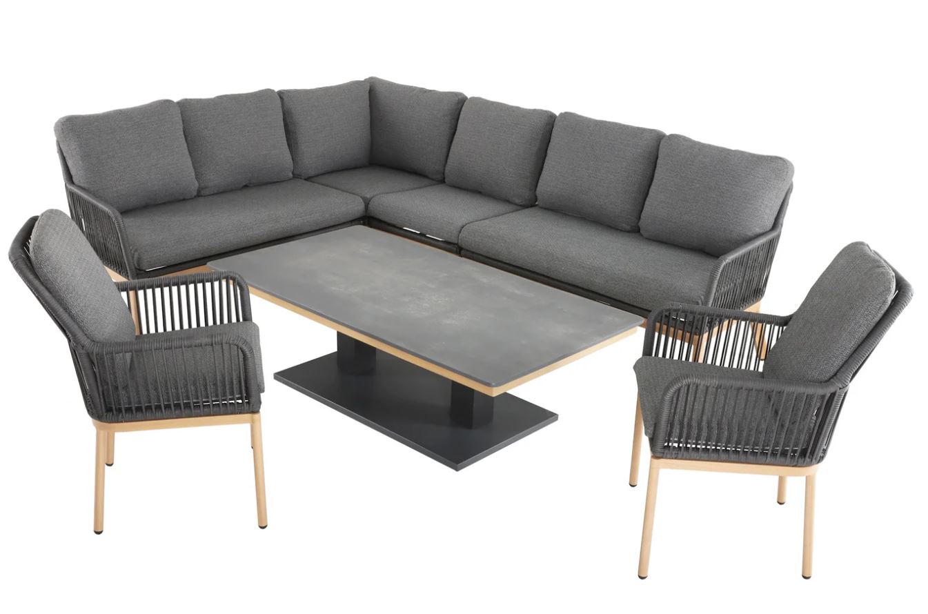 Peru Eckbankgruppe teak look / anthrazit – Bild 4