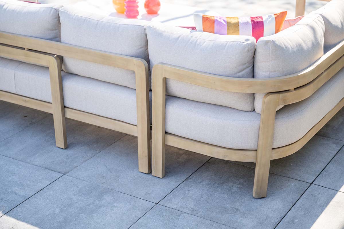 Ibiza Lounge Set links acacia white wash / grey sand – Bild 12