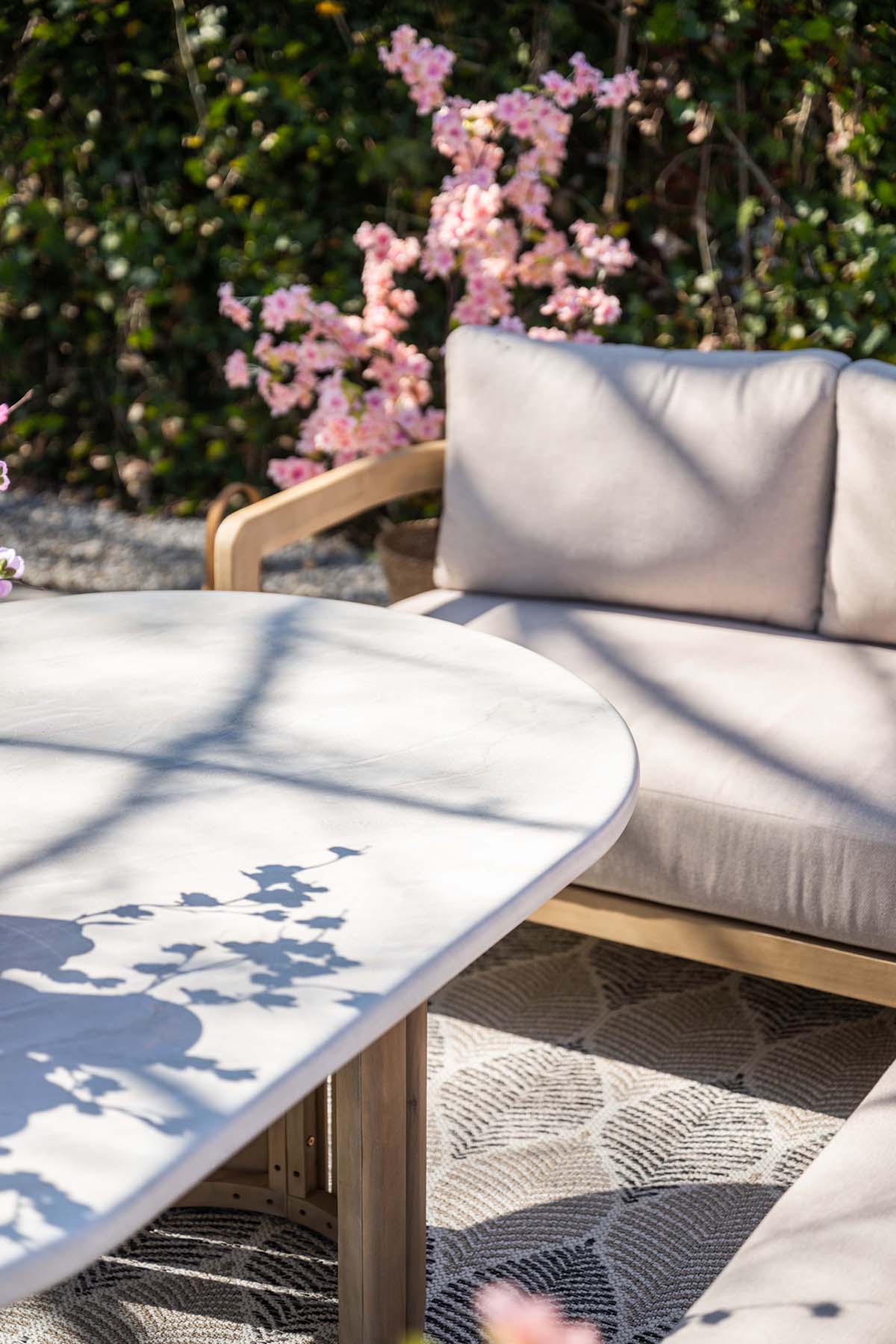 Ibiza Lounge Set links acacia white wash / grey sand – Bild 20