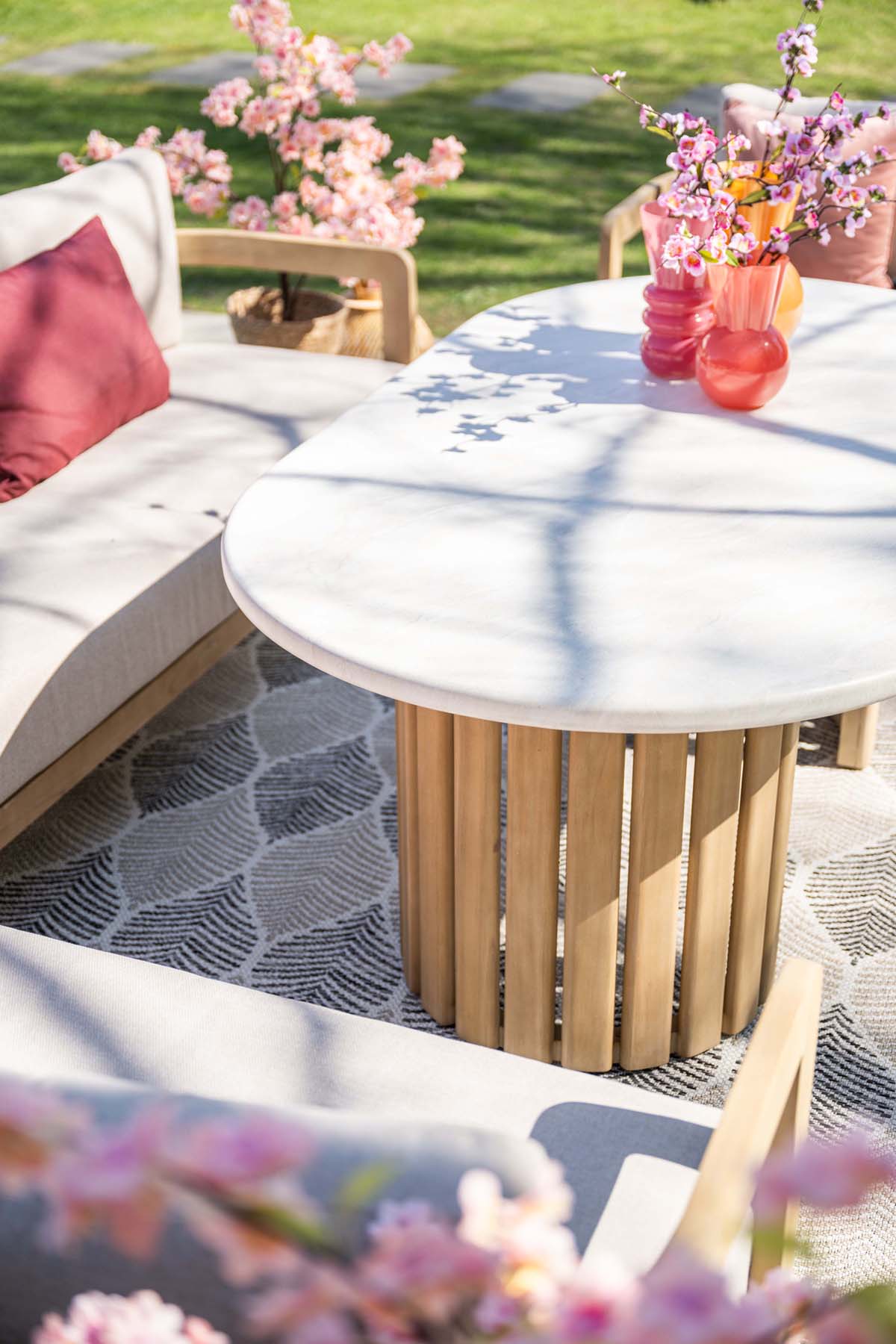 Ibiza Lounge Set links acacia white wash / grey sand – Bild 17