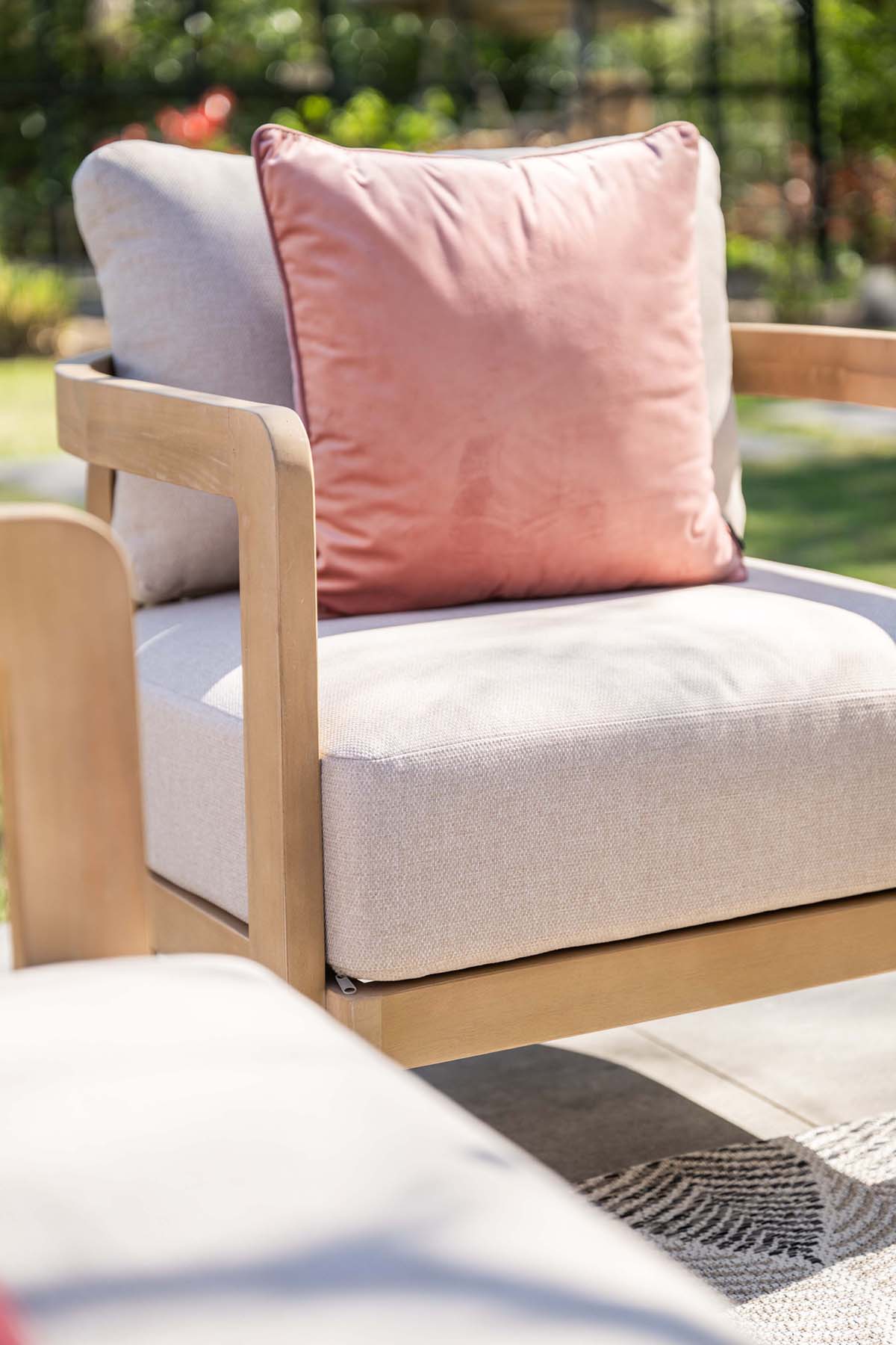 Ibiza Lounge Set links acacia white wash / grey sand – Bild 18