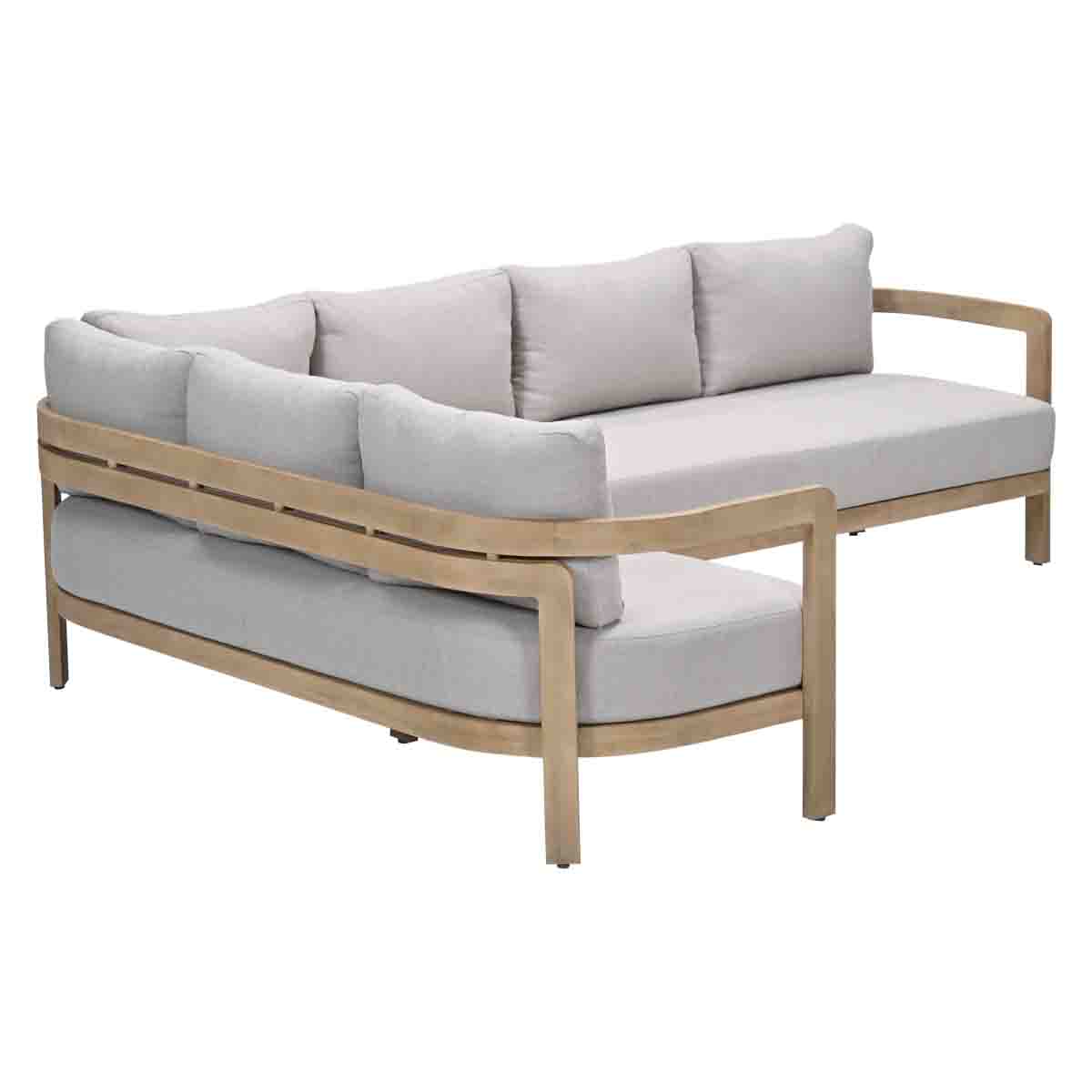 Ibiza Lounge Set links acacia white wash / grey sand – Bild 7