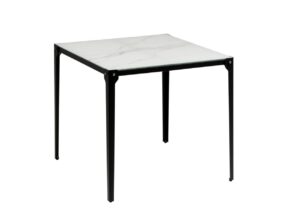 Samurai Tisch 80 x 80 x H74 cm schwarz / Marmor weiß