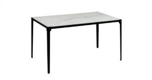 Samurai Tisch 140 x 80 x H74 cm schwarz / Marmor weiß
