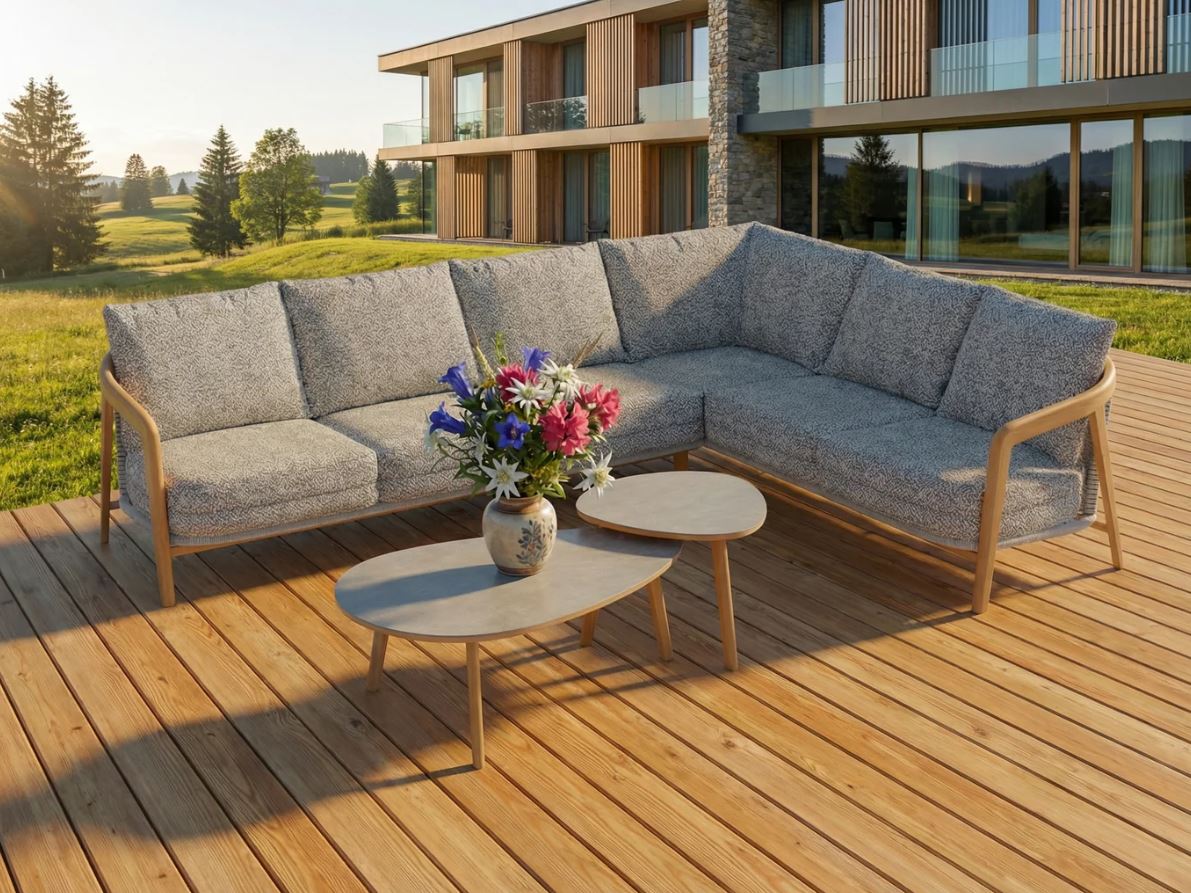Brasilia Lounge Teak / hellgrau-meliert – Bild 2