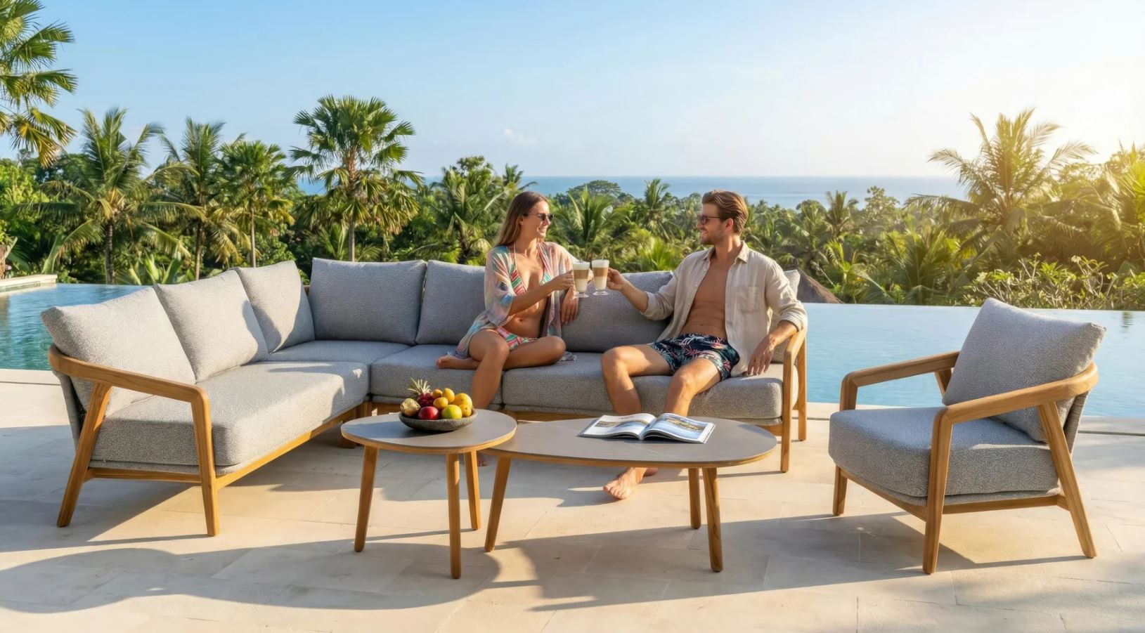 Brasilia Lounge Teak / hellgrau-meliert – Bild 6