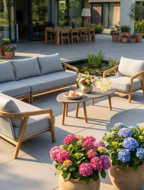 Brasilia Lounge Teak / hellgrau-meliert – Bild 5