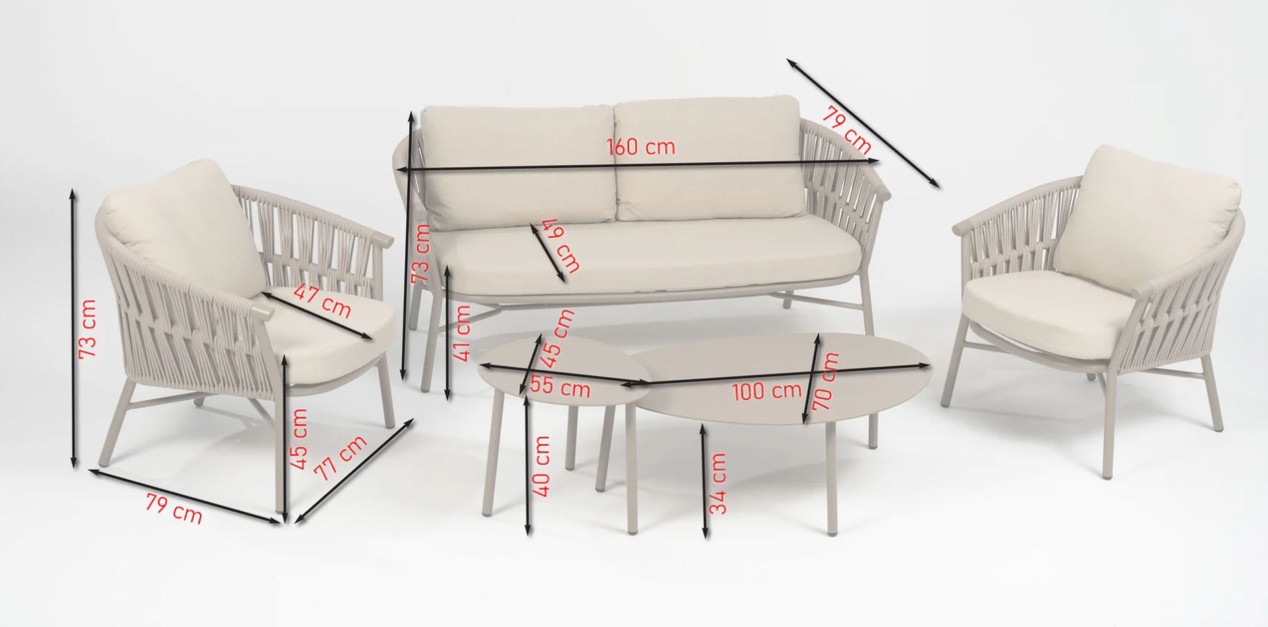 Fan Lounge taupe / beige-meliert – Bild 15