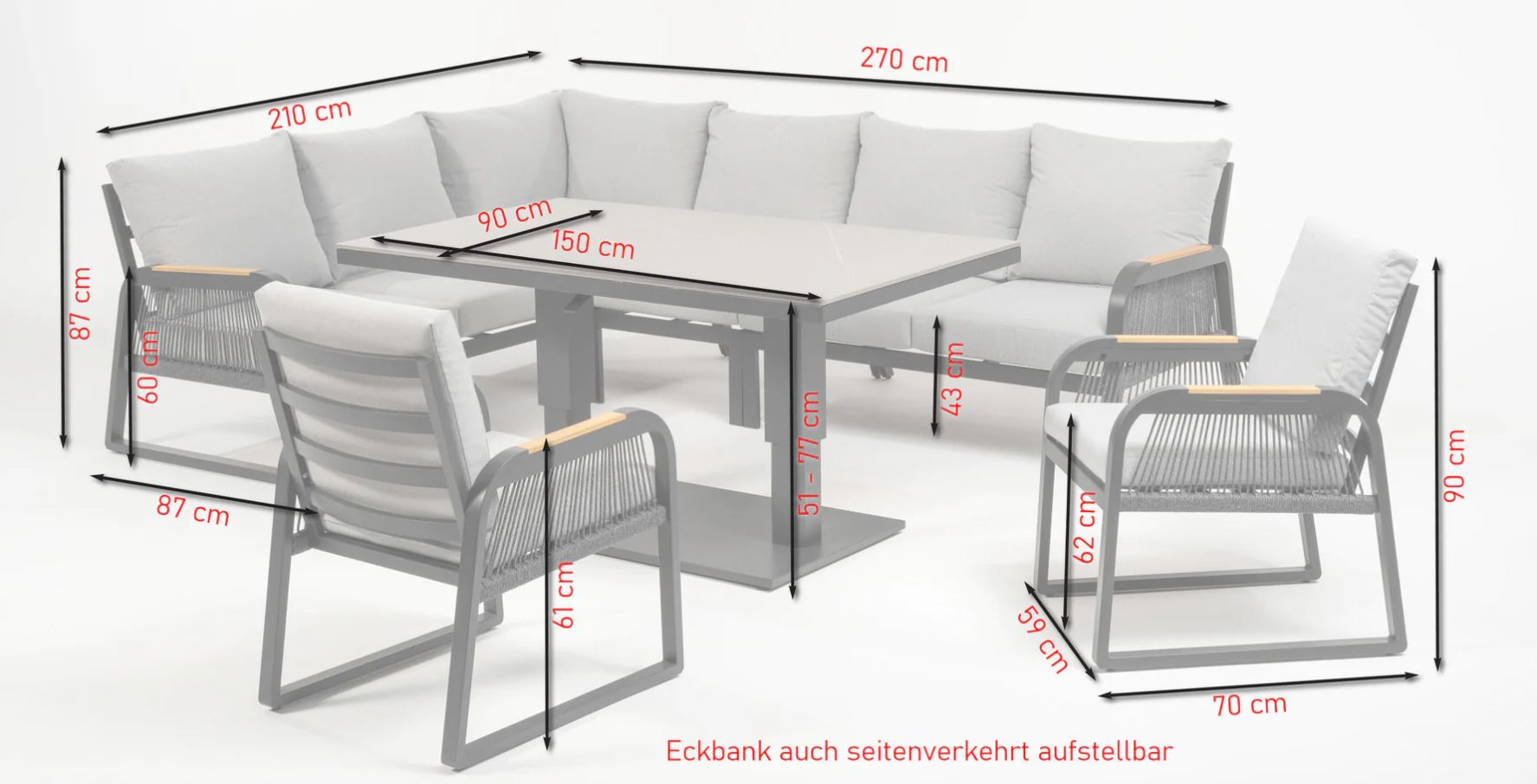 Limnos Lounge anthrazit / grau – Bild 17