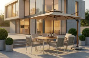 Berne Tischgruppe champagne / taupe