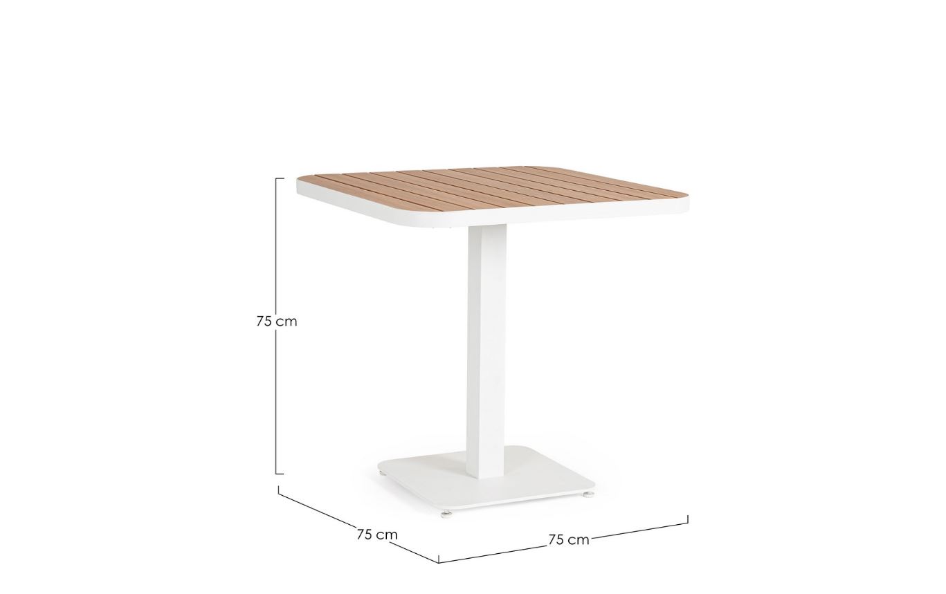 Belmar Tisch 75 x 75 x H75 cm weiß / Holzoptik – Bild 5
