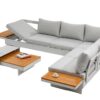 Molise Lounge weiß / hellgrau / Akazie
