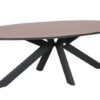 Denver Oval Tisch 240 x 120 x H76 cm anthrazit / HPL Nussholzdekor