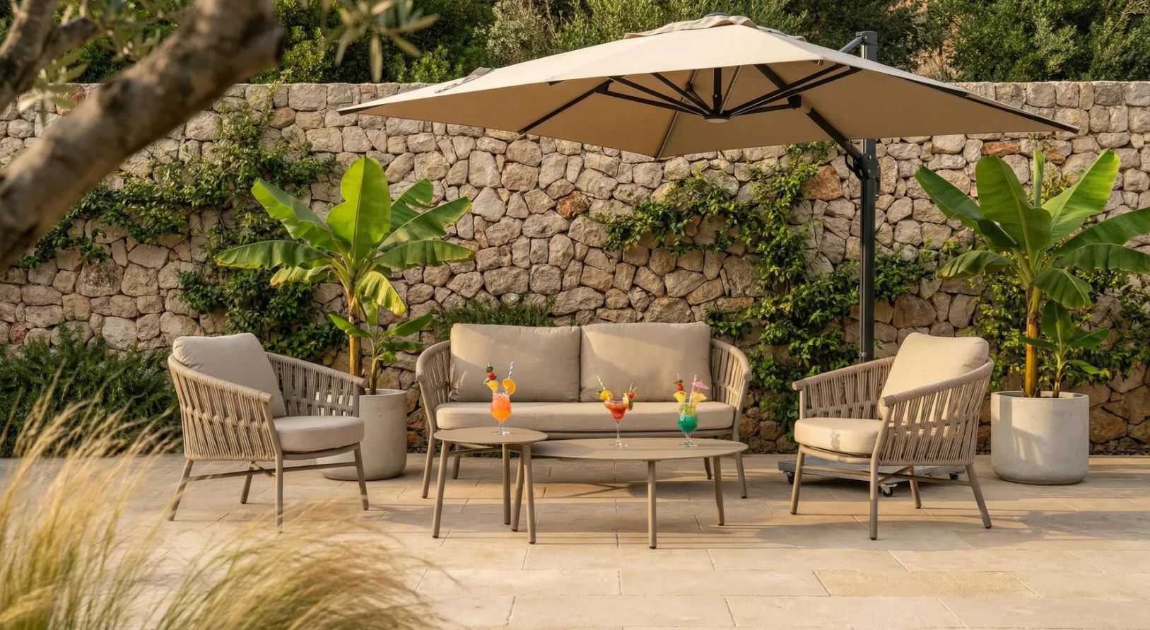 Fan Lounge taupe / beige-meliert – Bild 2