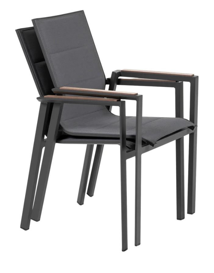 Denver Plus Stuhl anthrazit / HPL Holzdekor Walnut – Bild 4