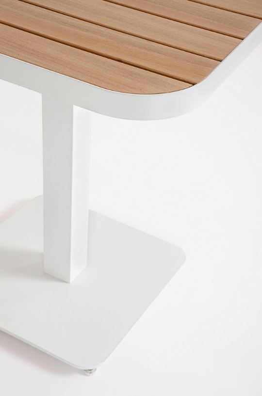 Belmar Tisch 75 x 75 x H75 cm weiß / Holzoptik – Bild 4