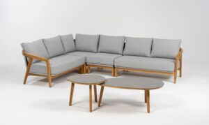 Brasilia Lounge Teak / hellgrau-meliert