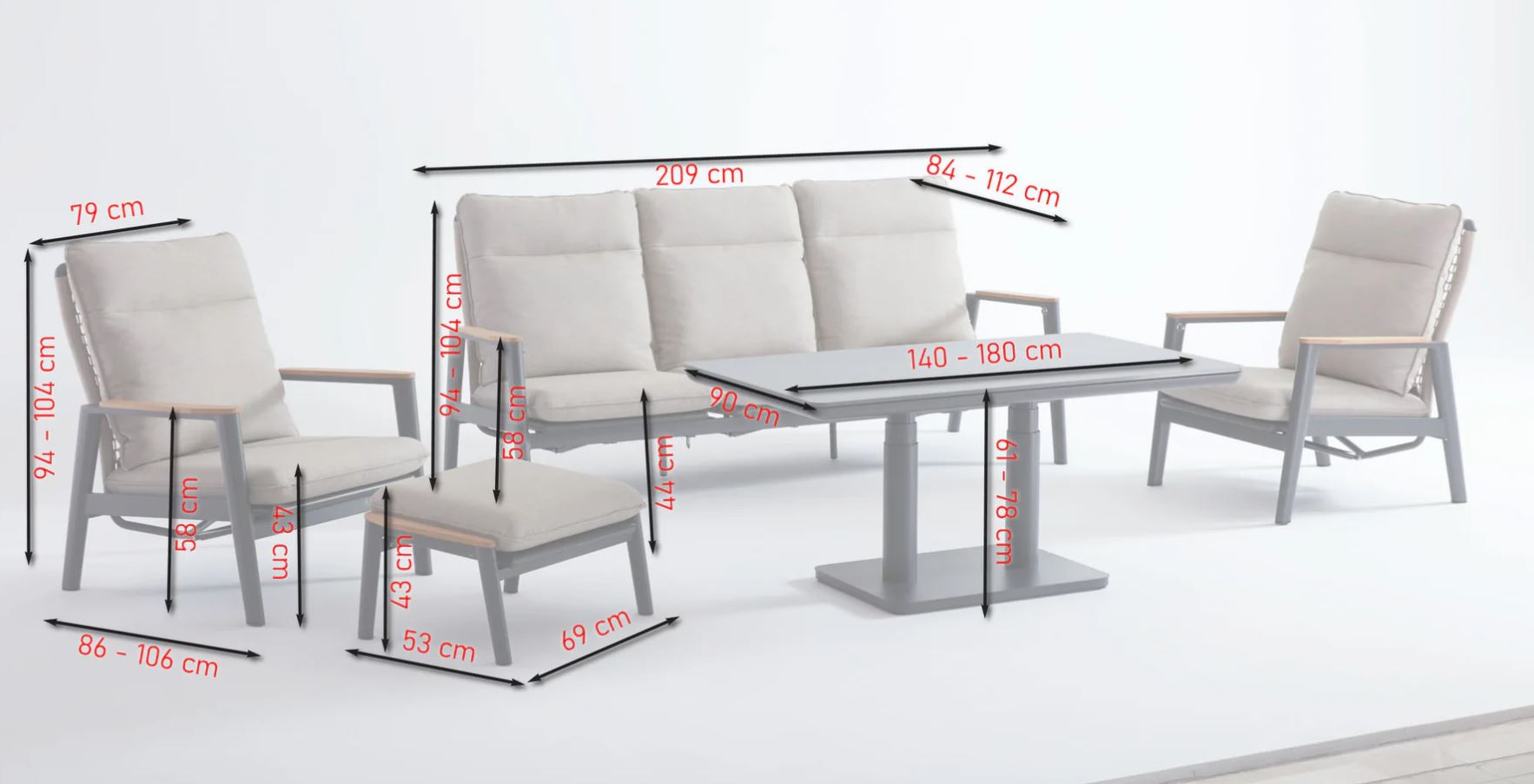 Oasis Lounge anthrazit / beige – Bild 9